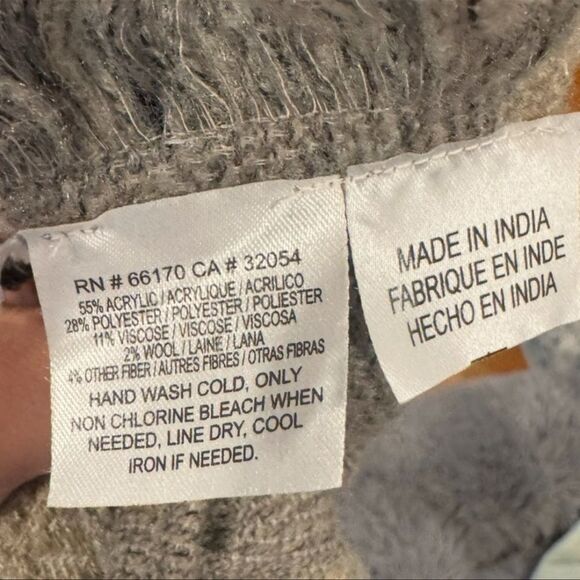 Boho Knit Sequin Trim Open Front Wrap Shawl | One Size - Picture 6 of 6